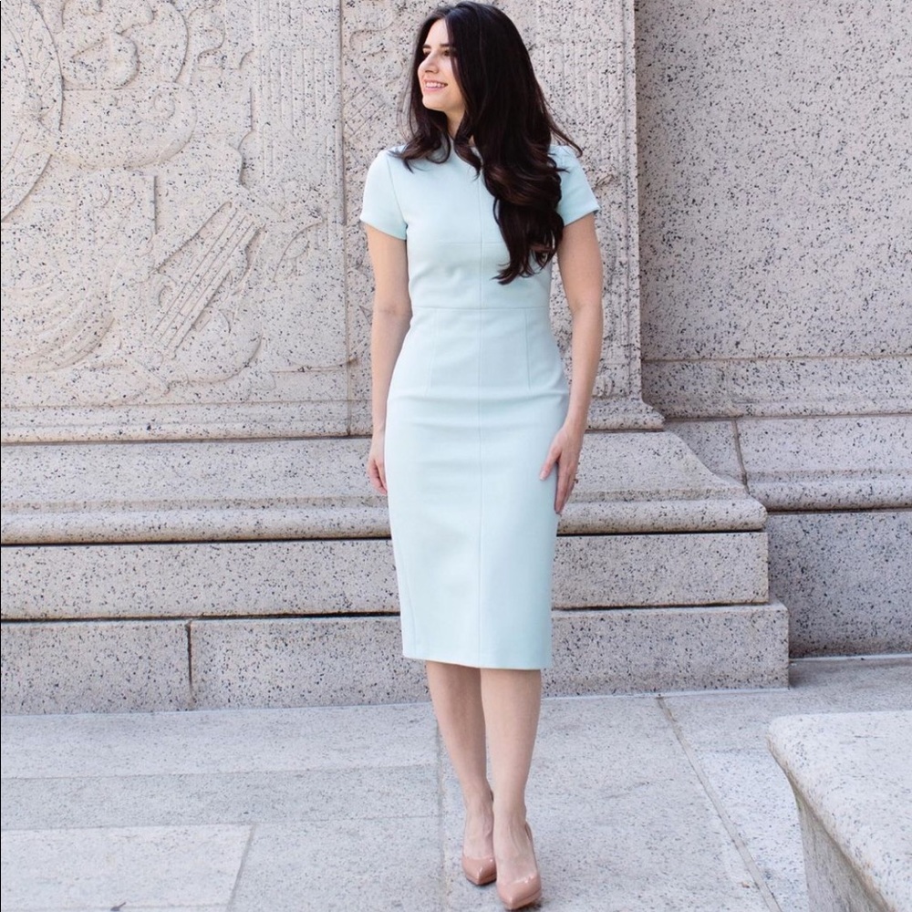 Hugo Boss Light Blue Dress Fully Lined Size 2